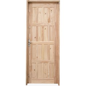 Porta de Madeira Pinus Externa Grantok 7653 85x214x9cm Direita