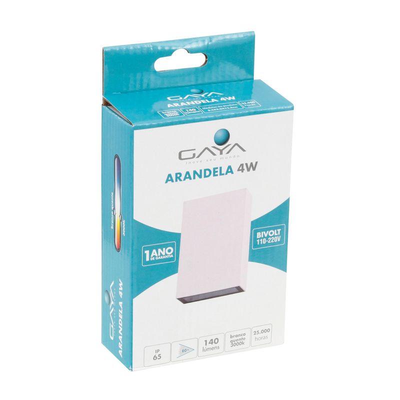 ARANDELA-CUBE-SLIM-RETANGULAR-4W-3000K-ALUMINIO-GAYA-9682-BRANCO-BIVOLT
