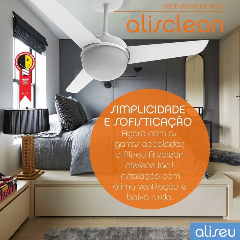 VENTILADOR-DE-TETO-ALISEU-903-ALISCLEAN-BRANCO-220V