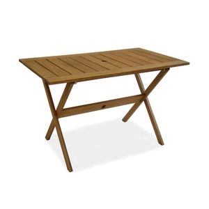 Mesa de Madeira Butzke Dobrável Ipanema com Furo Eucalipto Stain Nogueira 120x70cm