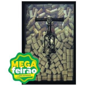 Quadro Porta Rolhas de Vinho Kapos Saca Rolhas Betume 17x27x4cm
