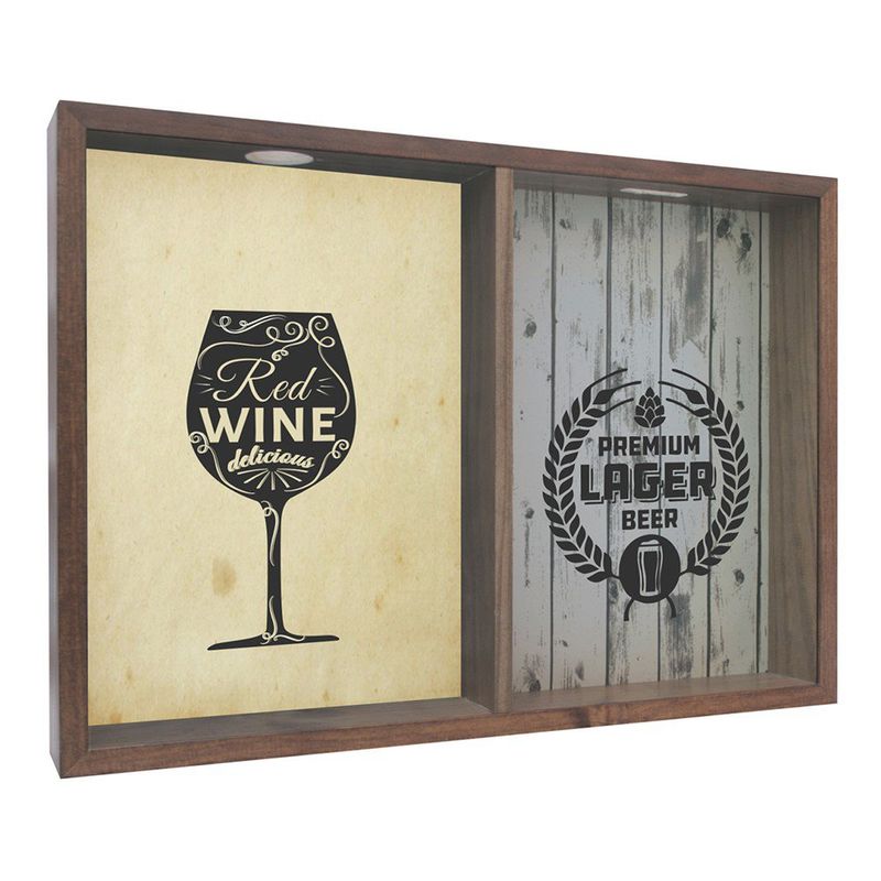 QUADRO-COM-VIDRO-DUPLO-KAPOS-PORTA-TAMPINHAS-E-CERVEJA-RED-WINE-32X42X4CM