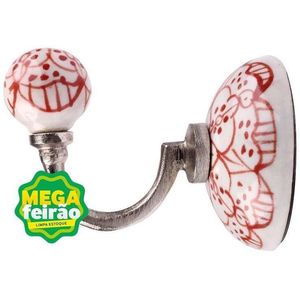 Cabide Para Roupas em Geral Vênus Victrix Cerâmica Floral Vermelho