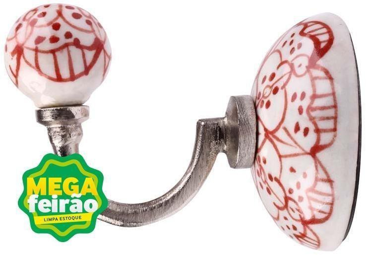 Cabide-Para-Roupas-em-Geral-Venus-Victrix-Ceramica-Floral-Vermelho