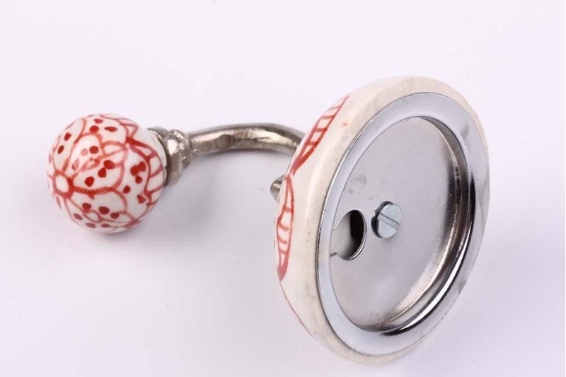Cabide Para Roupas em Geral Vênus Victrix Cerâmica Floral Vermelho