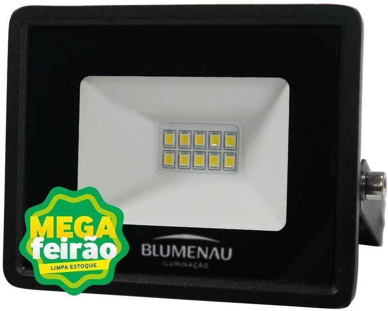 Refletor-LED-Tech-Quadrado-10W-6500W-Aluminio-E-Vidro-Blumenau-76106000-Preto-Bivolt