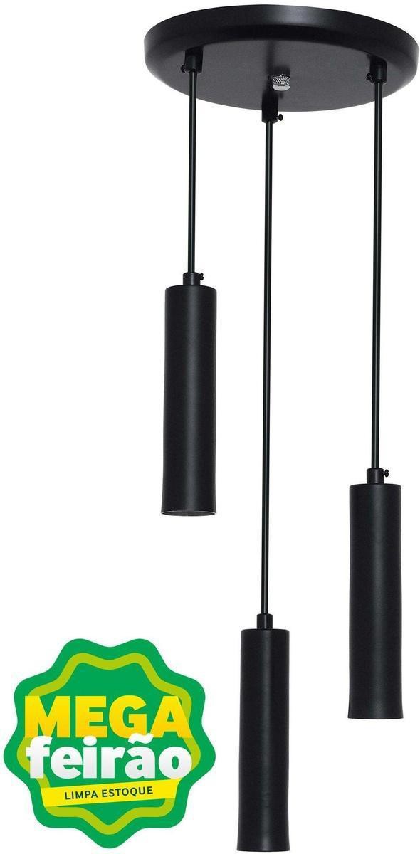 Pendente-3-Lampadas-Tubing-Cilindro-G9-60W-Aluminio-Auremar-19002-3-Preto-Bivolt