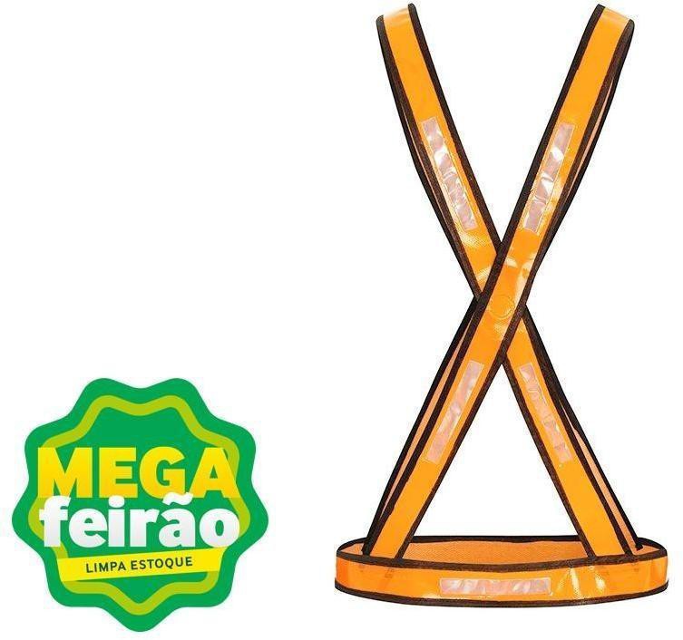 Colete-Refletivo-Para-Sinalizacao-EPI-Delta-Plus-Laranja-e-Branco