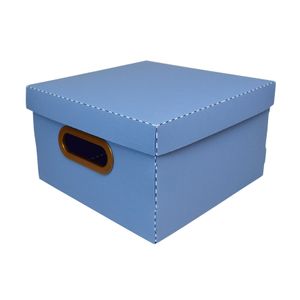 Caixa Organizadora Dello Linho Pequena Azul Claro 25x25x15cm
