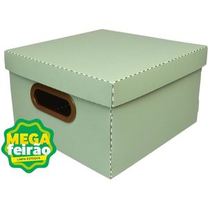 Caixa Organizadora Dello Linho Pequena Verde 25x25x15cm