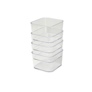 Porta Objetos Dello Pequeno Cristal Kit Com 4 Peças