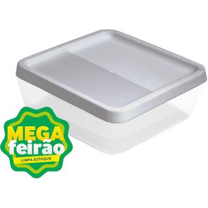 Caixa Organizadora Dello Mini Com Tampa Cristal e Grafite