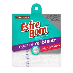 Pano de Limpeza Algodão Crú Para Pia Esfrebom Bettanin Pacote com 3 Unidades