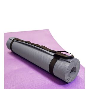 Tapete de Yoga com Alça Evamax Cinza 170x60cm 5mm de Espessura