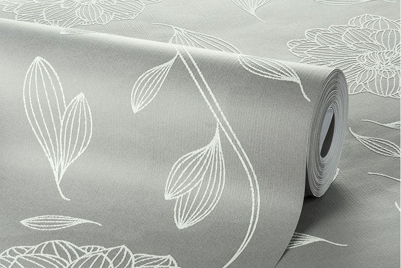 PAPEL-DE-PAREDE-BOBINEX-6923-FLORAL-RELEVO-CINZA