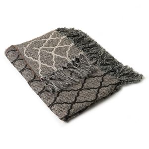 Manta Para Sofá Casablanca Artesanal Teares Cinza 140X140cm