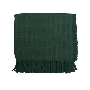 Manta Para Sofá Italiana Artesanal Teares Verde Oliva 140X140cm