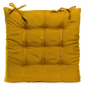 Assento Para Cadeira Futton Artesanal Teares Liso Oxford Mostarda 40x40cm