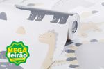 Papel-de-Parede-Bobinex-7480-Dinossauro-Cinza-e-Bege