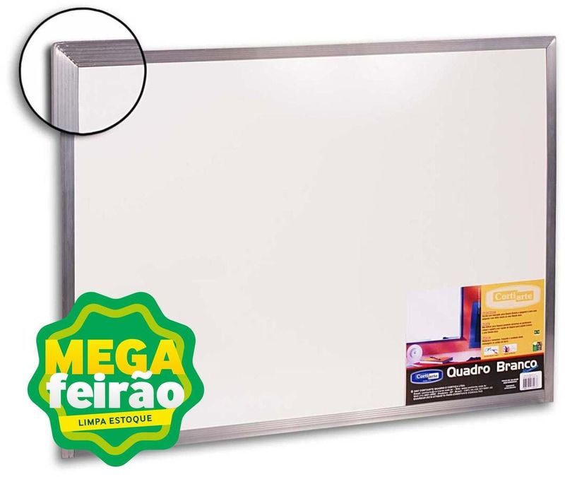 Quadro-Branco-com-Estrutura-de-Aluminio-Cortiarte-Eco-Branco-40x30cm