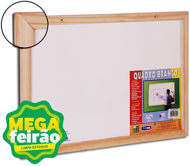 Quadro-Branco-com-Estrutura-de-Madeira-Cortiarte-40x30cm