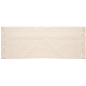 Trilho de Mesa Retangular Artesanal Teares Neutro Natural Franja Amarrada 50x140cm