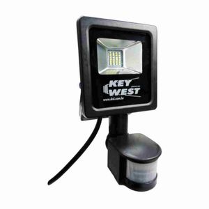 Refletor LED Dni 6038 Holofote Slim com Sensor Frio Branco 10W Bivolt