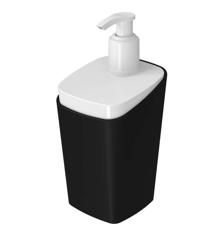 PORTA-SABONETE-LIQUIDO-SQUARE-COZA-350ML-PRETO