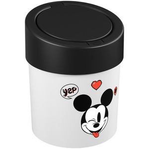 Lixeira Press Coza 5L Disney Branco Com Preto