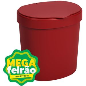 Lixeira Basic Coza 10906/0465 Com Tampa 2,5L Vermelho Bold