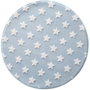 Tapete Jolitex Mimo Estrelas Redondo Azul Diâmetro 1m