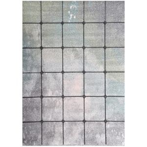 Tapete Jolitex Fenix Quadrados Cinza 1,50x2,00m