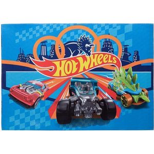 Tapete Jolitex Joy Mattel Hotwheels Azul 70x100cm