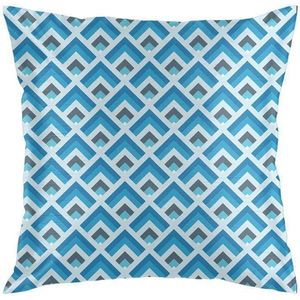 Capa de Almofada Aquário Jolitex Estampa 1 Azul e Branco 43X43cm