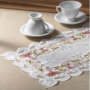 Trilho de Mesa Retangular Jolitex Sidney Rendado 40x180cm