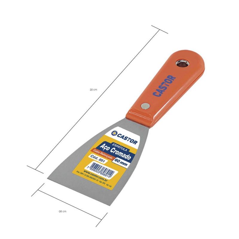 ESPATULA-DE-ACO-CROMADO-COM-CABO-PLASTICO-REFORCADO-LARANJA-CASTOR-60MM
