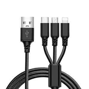 Cabo USB Tipo C 3 X 1 Micro 8 Pinos Preto 3m
