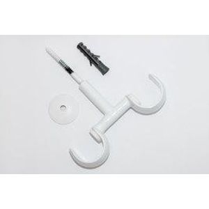 Suporte Para Varão de Cortina de Teto 28mm Branco Devictor