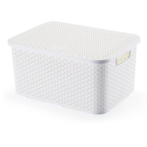 Caixa Organizadora Mosaico Arthi com Tampa 16L 32x18,5 Branca