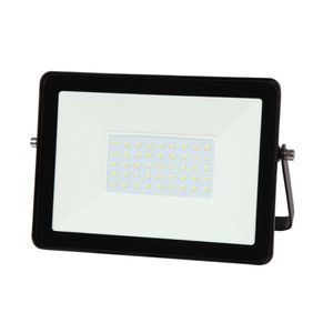 Refletor LED Compacto 50W 3000K Alumínio E Vidro Ecoforce 18376 Preto Bivolt