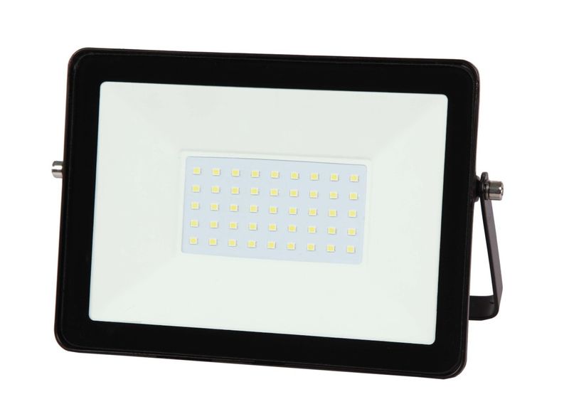 REFLETOR-COMPACTO-LED-50W-3000K-ALUMINIO-E-VIDRO-ECOFORCE-18376-PRETO-BIVOLT