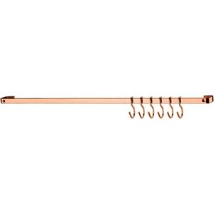 Barra de Piatina Para Cozinha com 6 Ganchos de Pendurar Cobre Future 30Cm