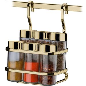 Suporte Para Temperos e Condimentos 7 Peças - Dourado Future