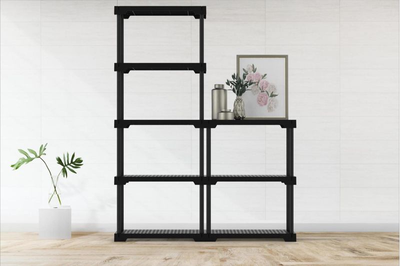ESTANTE-DECORATIVA-ORGANIZE-MODULAR-25-POLY-ECO-5-PRATELEIRAS-70X167X35-PRETO