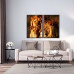 QUADRO-DECORATIVO-ARTE-PROPRIA-KIT-2-PECAS-FAMILIA-LEAO-40X60CM