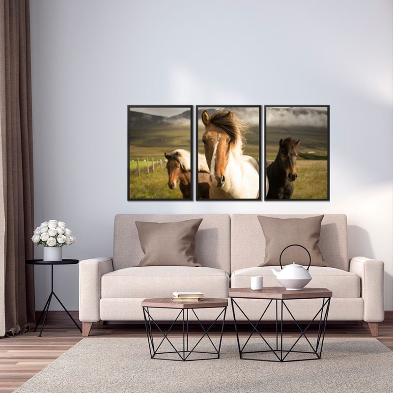 QUADRO-DECORATIVO-ARTE-PROPRIA-KIT-3-PECAS-CAVALOS-40X60CM