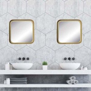 Espelho Decorativo Arte Própria Trapézio Dourado 50x50cm