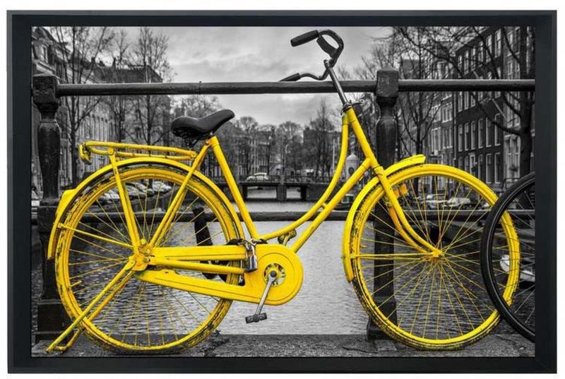 QUADRO-DECORATIVO-ARTE-PROPRIA-AMSTERDA-BIKE-AMARELA-90X60CM