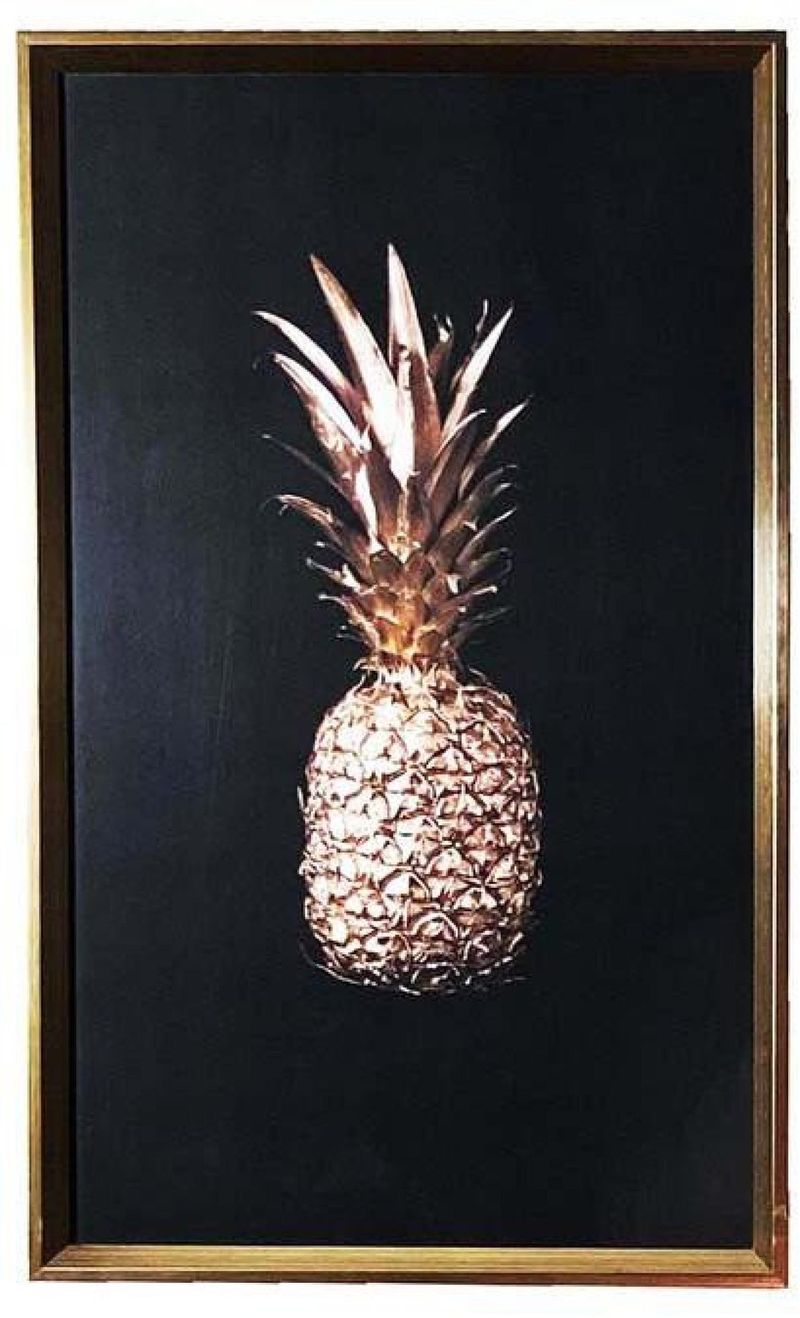 QUADRO-DECORATIVO-ARTE-PROPRIA-ABACAXI-PRETO-E-DOURADO-50X30CM