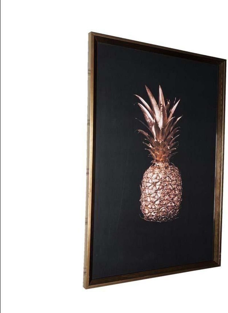 QUADRO-DECORATIVO-ARTE-PROPRIA-ABACAXI-PRETO-E-DOURADO-50X30CM